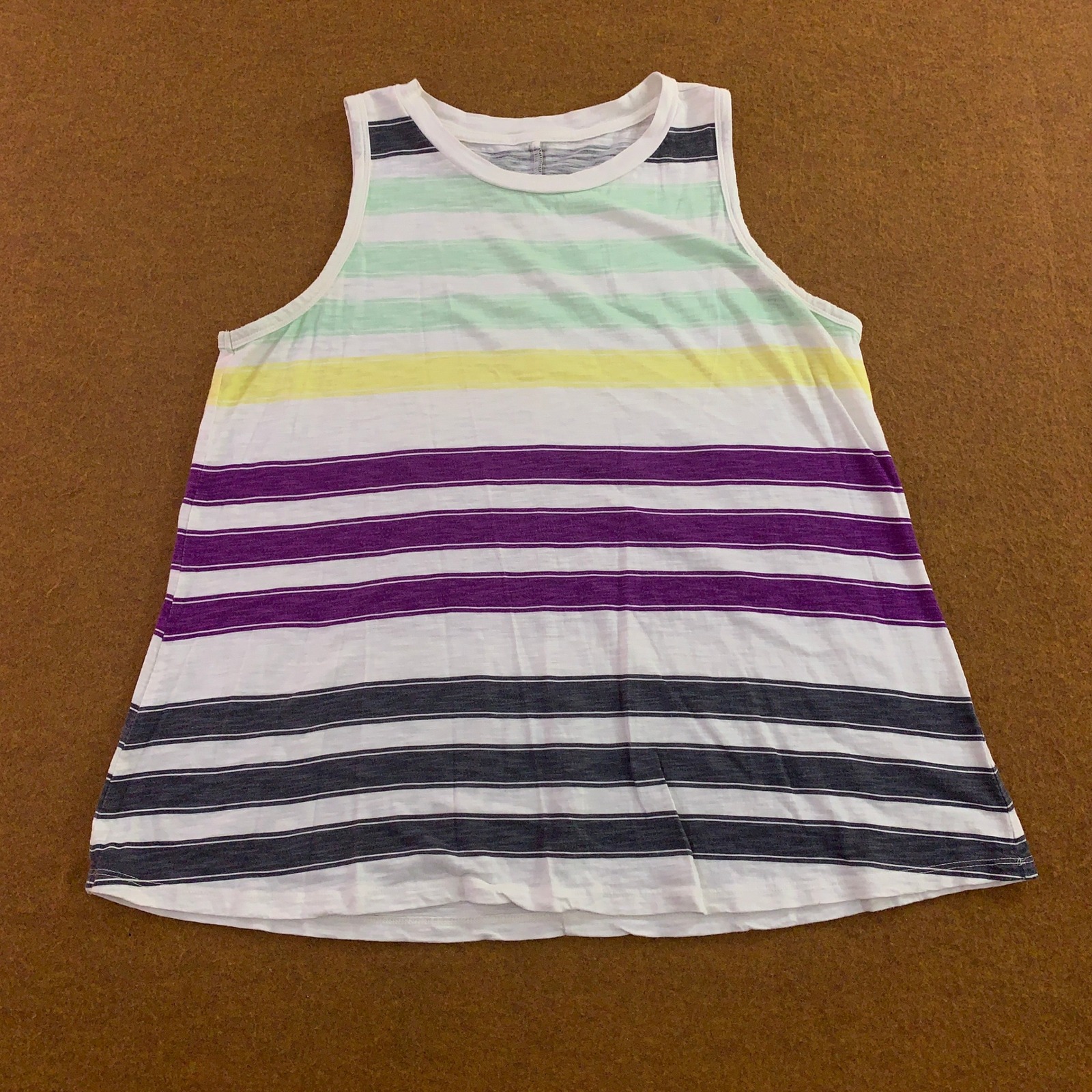 Maurices Womens Large Multi Color Striped 24/7 Sleeveless Tank Top
